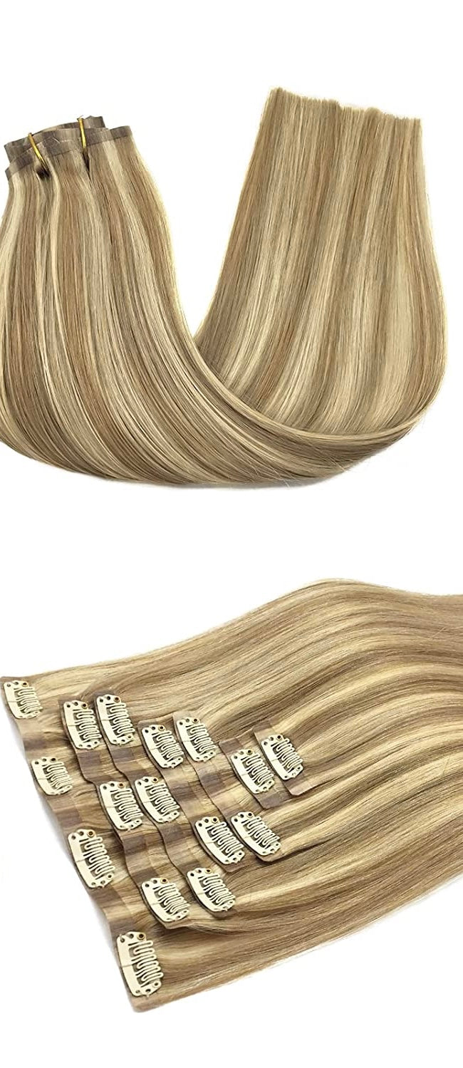 Extensions à Clips Naturelles - Light Golden Chestnut