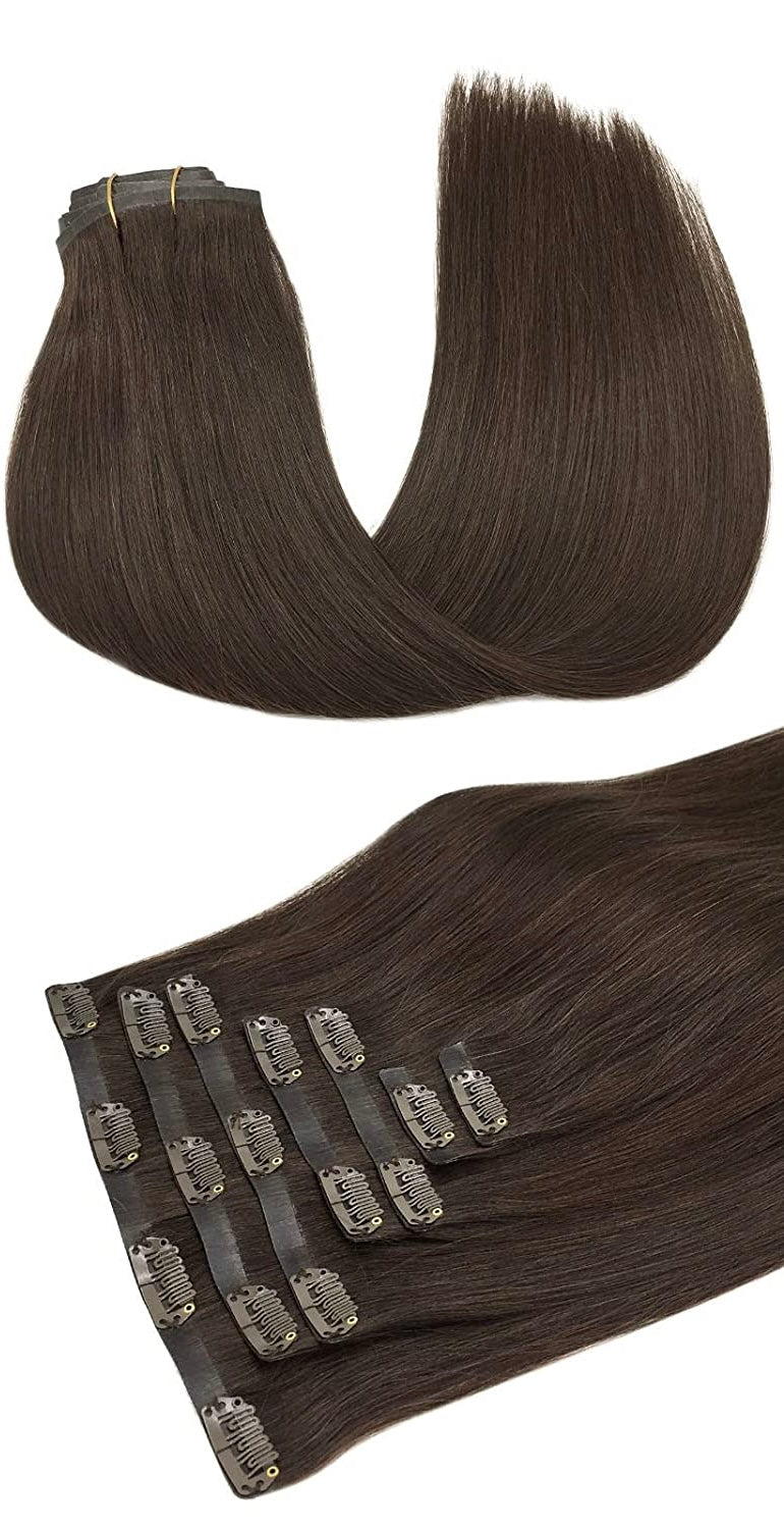 Extensions à Clips Naturelles - Light Brunette